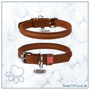 Collar Waudog Soft Rundsyet l�derhalsb�nd, Brun
