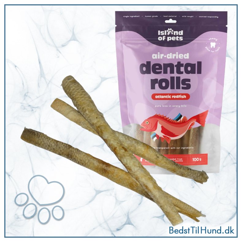 Island of Pets, luftt�rrede dental-ruller af atlantisk r�dfisk, 100 g