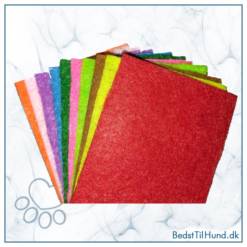 Filt u/kl�b, 10 farver