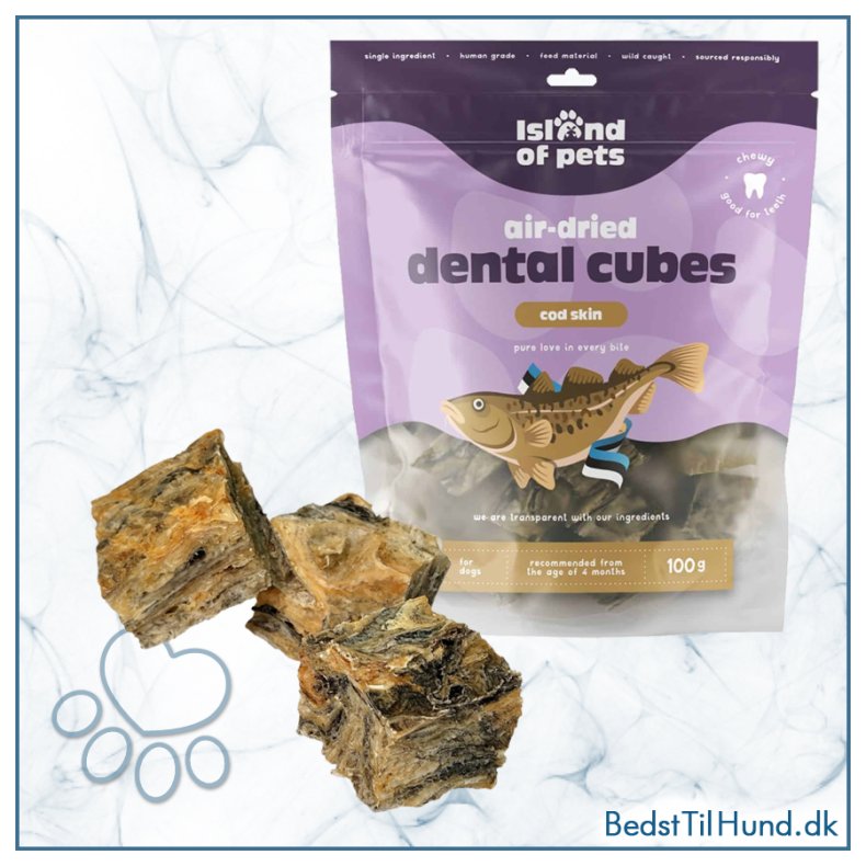 Island of Pets, luftt�rrede terninger af torskeskind, 200g