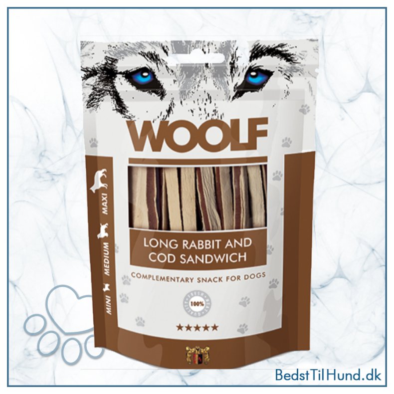 Woolf Long Rabbit and Cod Sandwich, 100g