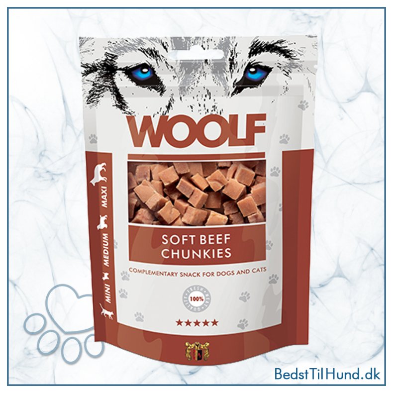 Woolf Soft Beef Chunkies, 100g